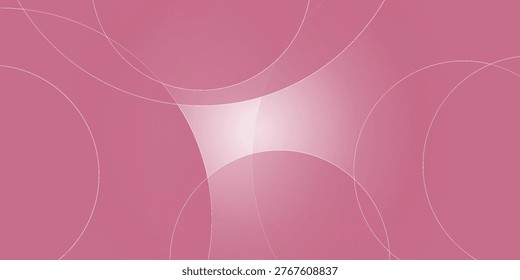 Abstract pink background with translucent bubbles and light flares