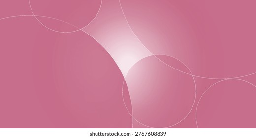 Abstract pink background with translucent bubbles and light flares