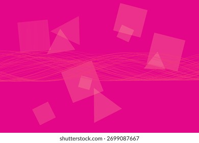Abstract pink background with translucent geometric shapes and flowing lines, creating a modern and energetic mood.