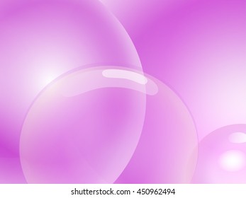 Abstract pink background. Transparent bubbles.