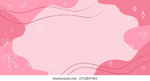 Abstract pink background for Valentine's Day with shapes and light details for creative design and decoration purposes