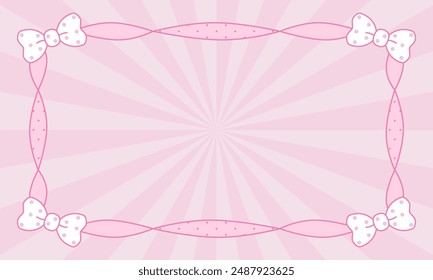 Abstract pink background vector illustration. Abstract pink background with bow. Decoration banner themed Lol surprise doll girlish style. Invitation card template