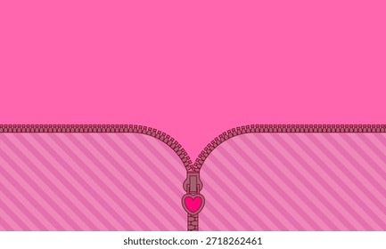 Ilustração de vetor de fundo rosa abstrato. Rosa brilhante listrado em fundo pálido para uma festa temática em boneca de estilo surpreso. Abra o zíper vetor e fechadura bonito. Modelo de tela de fundo de nascimento rosa