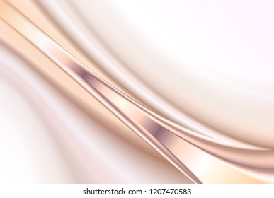 Fondo rosa abstracto, ilustración vectorial de textura de seda ondulada 