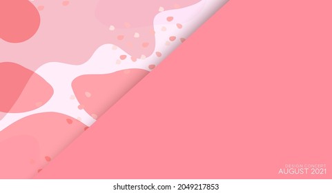 Abstract pink banner design template with memphis texture background. Vector