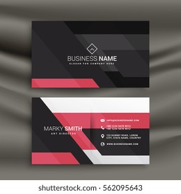 Abstract Pink And Black Business Card Design