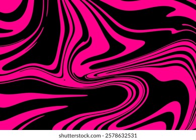 Abstract pink  and black  swirl design with flowing patterns and smooth curves