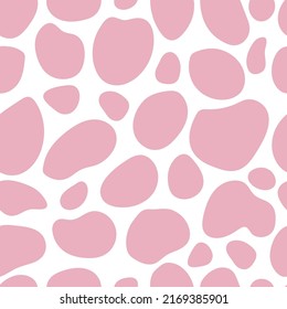 Abstract pink blots on white background, seamless pattern