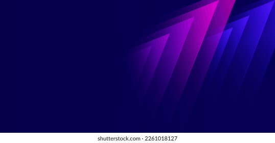 Abstract pink and blue arrows overlay on dark blue background. Modern diagonal geometric arrows shapes design. Dynamic motion. Futuristic technology concept. Vector illustration