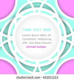 Abstract pink blue background with circles. Ready for your text. Vector illustration.