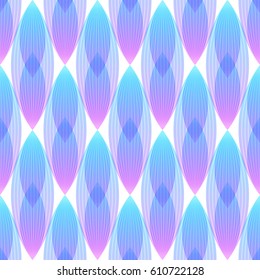 Abstract pink and blue background, geometric shapes with many thin lines. Seamless vector pattern. Lotus petals pattern. Vector illustration.