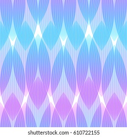 Abstract pink and blue background, geometric shapes with many thin lines. Seamless vector pattern. Lotus petals pattern. Vector illustration.