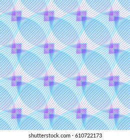 Abstract pink and blue background, geometric shapes with many thin lines. Seamless vector pattern. Lotus petals pattern. Vector illustration.