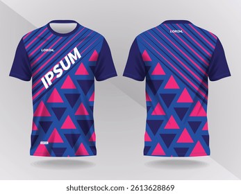 abstract pink and blue background and pattern for sport jersey design and mockup