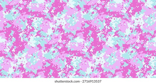 Abstract pink and blue camouflage pattern.  Perfect for fashion, textiles, or digital designs needing a playful, trendy, and unique background.