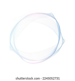 Abstract pink and blue circle wave frame background. Vector illustration.