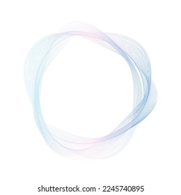 Abstract pink and blue circle wave frame background. Vector illustration.