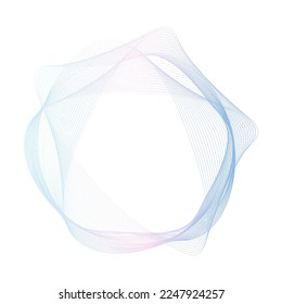 Resumen del fondo del marco de la onda de círculo rosa y azul. Ilustración vectorial.
