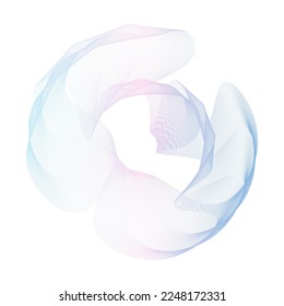 Abstract pink and blue circle wave frame background. Vector illustration.