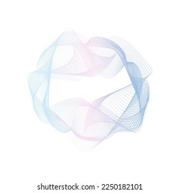 Resumen del fondo del marco de la onda de círculo rosa y azul. Ilustración vectorial.