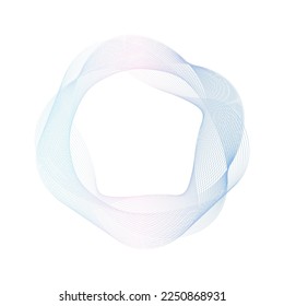 Resumen del fondo del marco de la onda de círculo rosa y azul. Ilustración vectorial.