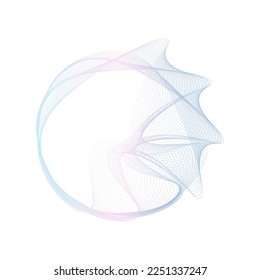 Resumen del fondo del marco de la onda de círculo rosa y azul. Ilustración vectorial.