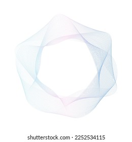 Abstract pink and blue circle wave frame background. Vector illustration.