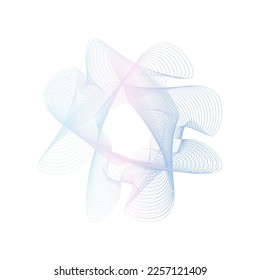 Resumen del fondo del marco de la onda de círculo rosa y azul. Ilustración vectorial.