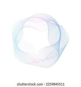 Resumen del fondo del marco de la onda de círculo rosa y azul. Ilustración vectorial.
