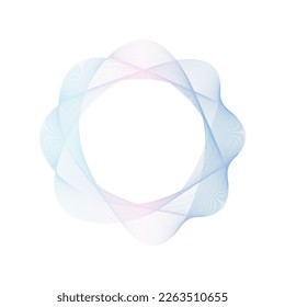 Resumen del fondo del marco de la onda de círculo rosa y azul. Ilustración vectorial.