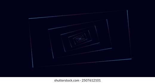 Abstract pink and blue colored lines on dark background. Vector illustration.