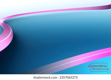 Fondo geométrico rosa y azul abstracto. Composición dinámica de formas. Ilustración vectorial.