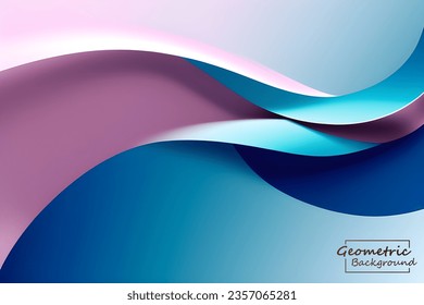 Abstract pink and blue geometric background. Dynamic shapes composition. Vector illustration.
