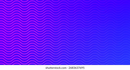 Abstract Pink Blue Gradient Background with Wavy Line Pattern