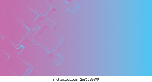 Abstract Pink and Blue Gradient Background with Geometric Shapes
