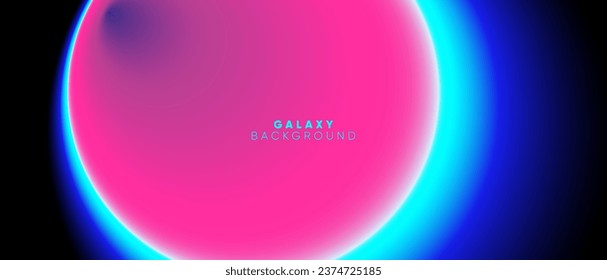 Abstract Pink and Blue Gradient Circles Vector Background with Dynamic Rounded Beams. Vector illustration.