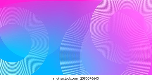 abstract pink and blue gradient color background with graphic circle line. modern design EPS10