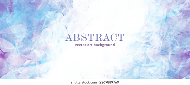 Abstract pink and blue ink vector art background for cover design, invitation, card, flyer, poster Hand drawn illustration. Fluid art. Modern watercolor backdrop. Spring template for design.