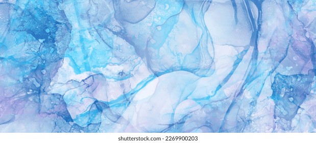 Abstract pink and blue ink vector art background for cover design, invitation, card, flyer, poster Hand drawn illustration. Fluid art. Modern watercolor backdrop. Spring template for design.