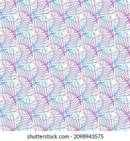 Abstract pink and blue spirograph twisted wireframe ethnic pattern on the white background. Vector illustration. Wrapping paper.