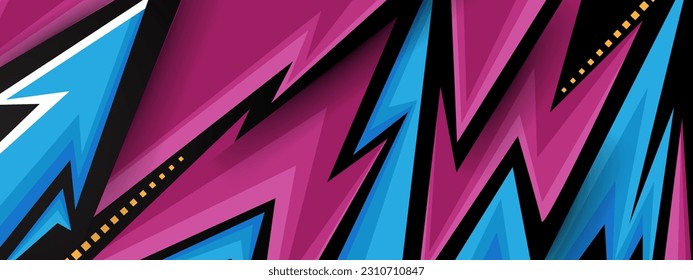 Abstract pink and blue sports racing concept. vector banner design