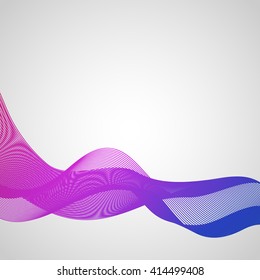 Abstract pink and blue wave background, stock vector