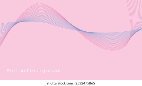 abstract pink and blue wave flowing on pink background vector