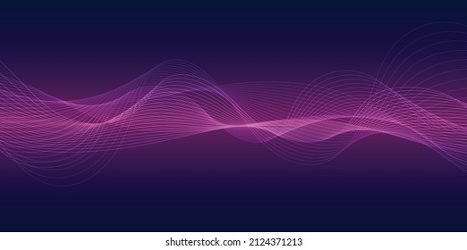 Abstract pink blue wavy with blurred light curved  background