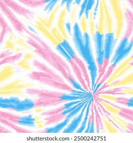 Abstract pink, blue and yellow tie dye shibori watercolor painting, Cute seamless pattern design element for sale banners, posters, labels, and gift wrapping paper.
