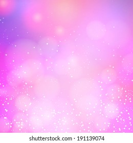Abstract pink bokeh background. Vector illustration