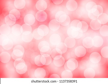 Abstract pink bokeh blurred background. Vector design