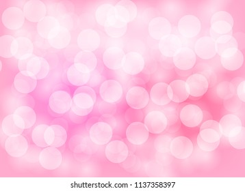 Abstract pink bokeh blurred background. Vector design