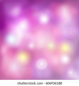 Abstract pink bokeh light background. Vector illustration

