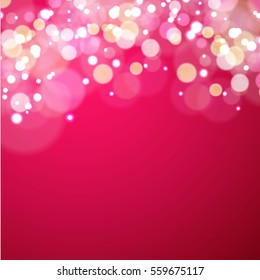 Abstract pink bokeh Valentines Day background.